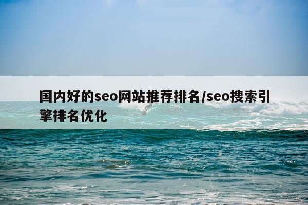 国内好的seo网站推荐排名/seo搜索引擎排名优化