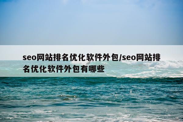 seo网站排名优化软件外包/seo网站排名优化软件外包有哪些