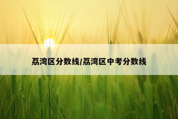 荔湾区分数线/荔湾区中考分数线