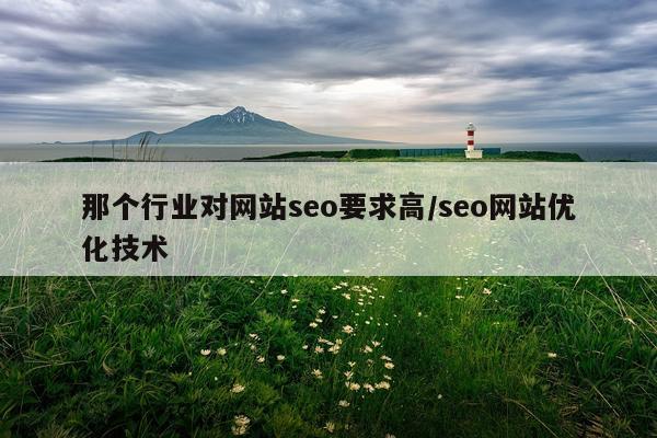 那个行业对网站seo要求高/seo网站优化技术