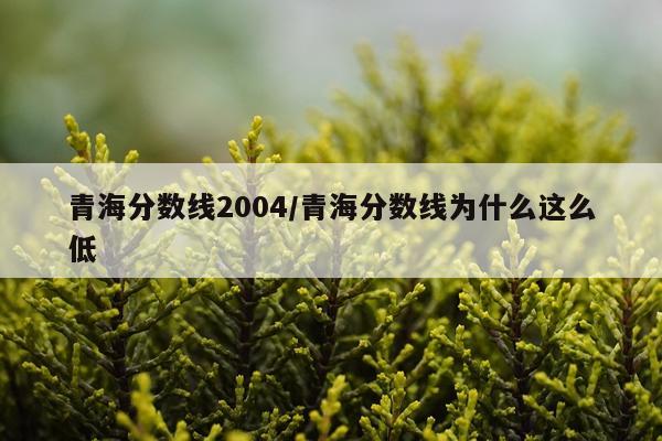青海分数线2004/青海分数线为什么这么低