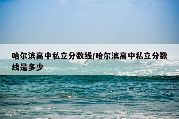 哈尔滨高中私立分数线/哈尔滨高中私立分数线是多少