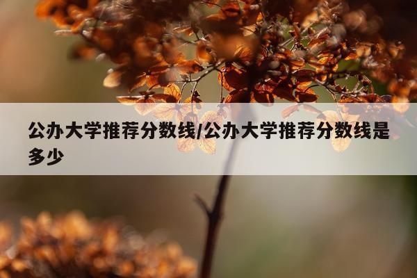 公办大学推荐分数线/公办大学推荐分数线是多少