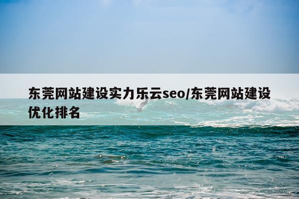 东莞网站建设实力乐云seo/东莞网站建设优化排名