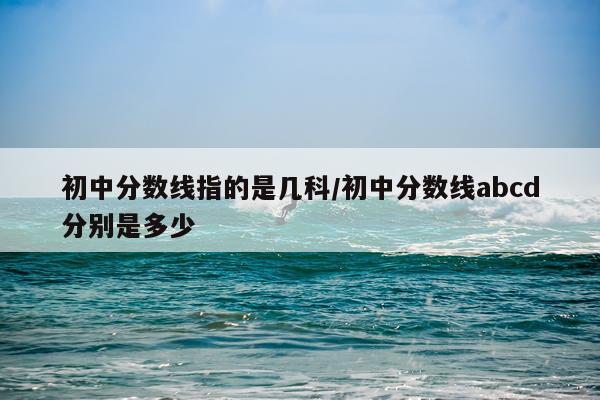 初中分数线指的是几科/初中分数线abcd分别是多少