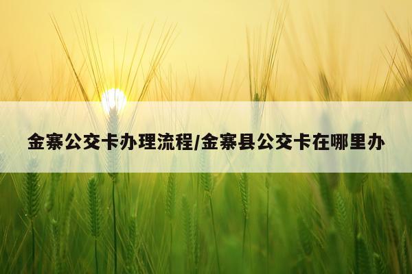金寨公交卡办理流程/金寨县公交卡在哪里办