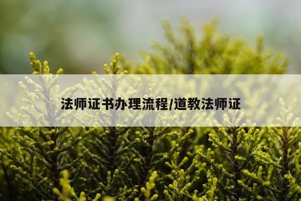 法师证书办理流程/道教法师证
