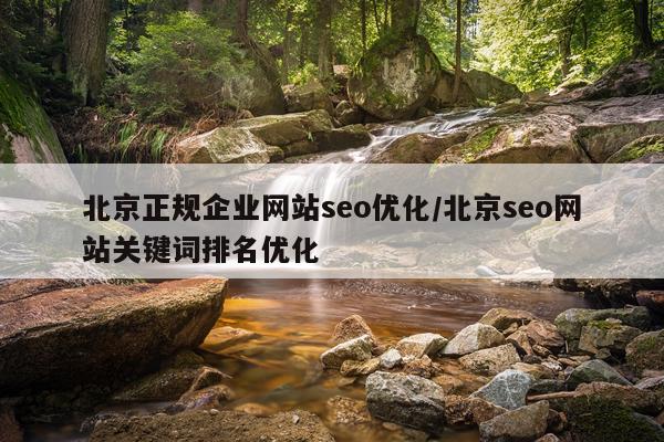 北京正规企业网站seo优化/北京seo网站关键词排名优化