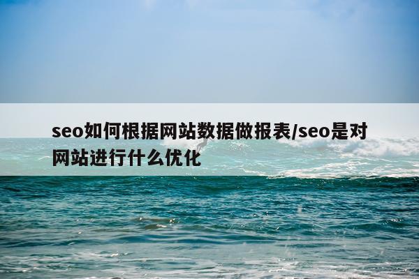 seo如何根据网站数据做报表/seo是对网站进行什么优化