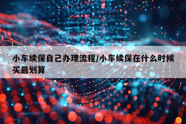 小车续保自己办理流程/小车续保在什么时候买最划算