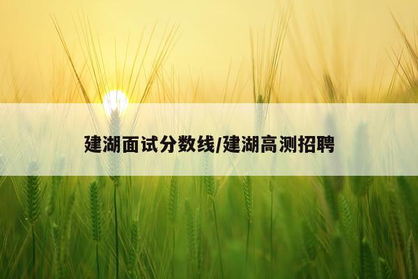 建湖面试分数线/建湖高测招聘