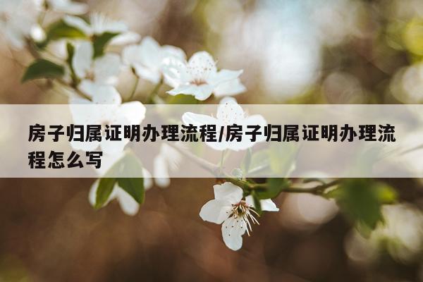 房子归属证明办理流程/房子归属证明办理流程怎么写