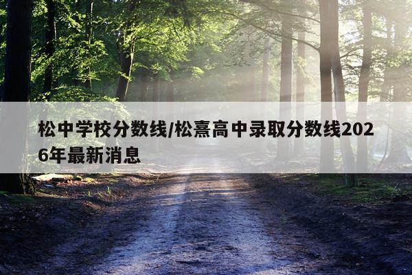 松中学校分数线/松熹高中录取分数线2026年最新消息