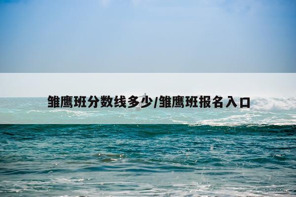 雏鹰班分数线多少/雏鹰班报名入口