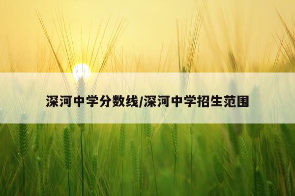 深河中学分数线/深河中学招生范围