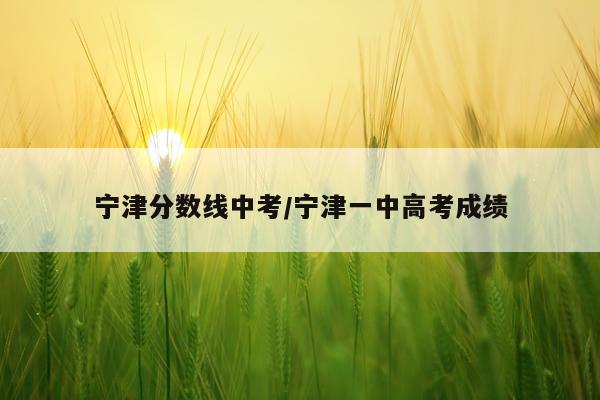 宁津分数线中考/宁津一中高考成绩