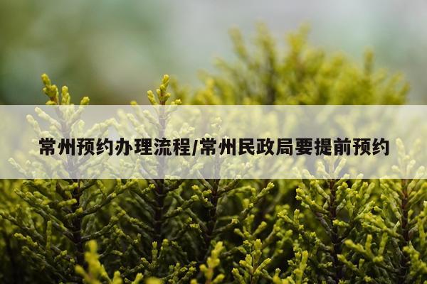 常州预约办理流程/常州民政局要提前预约