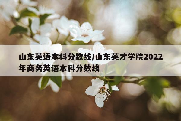 山东英语本科分数线/山东英才学院2022年商务英语本科分数线