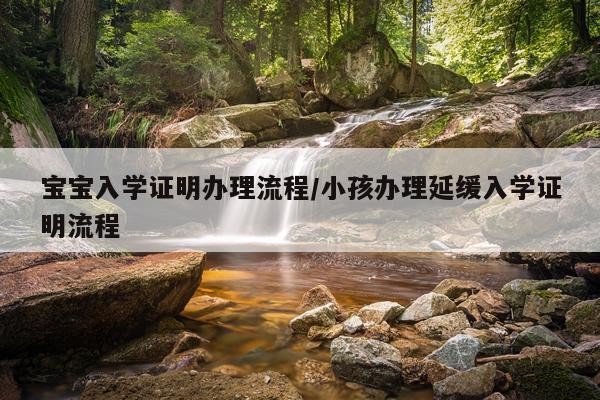 宝宝入学证明办理流程/小孩办理延缓入学证明流程