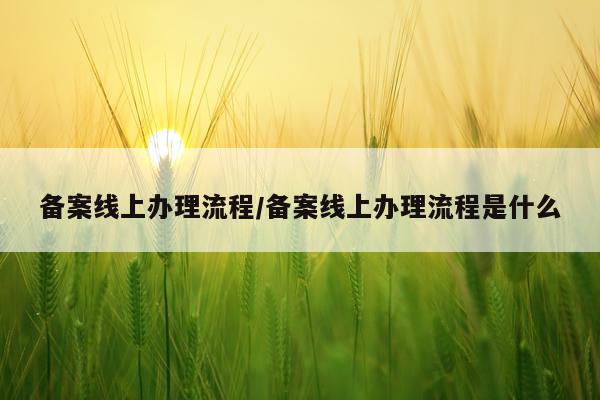 备案线上办理流程/备案线上办理流程是什么