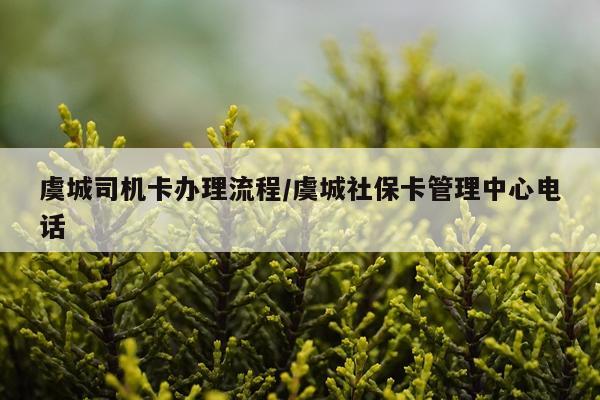 虞城司机卡办理流程/虞城社保卡管理中心电话