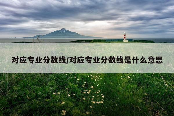 对应专业分数线/对应专业分数线是什么意思