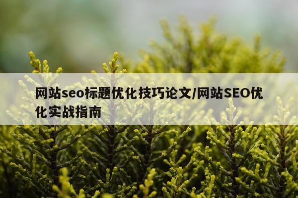 网站seo标题优化技巧论文/网站SEO优化实战指南