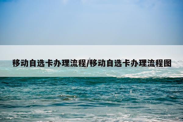 移动自选卡办理流程/移动自选卡办理流程图