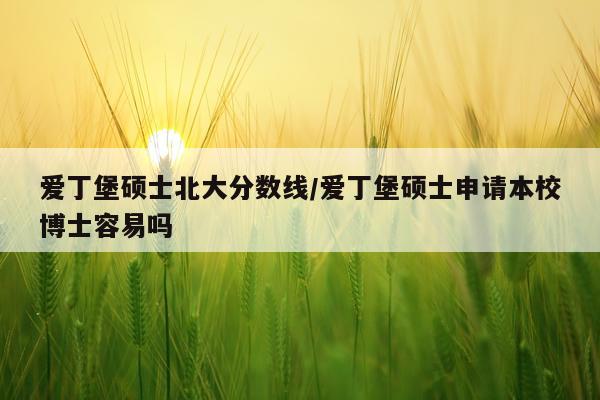 爱丁堡硕士北大分数线/爱丁堡硕士申请本校博士容易吗