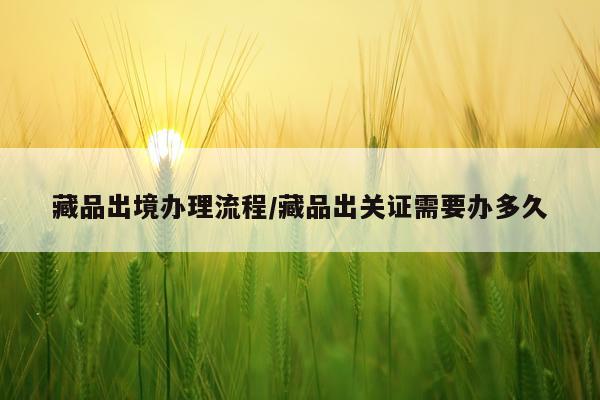 藏品出境办理流程/藏品出关证需要办多久
